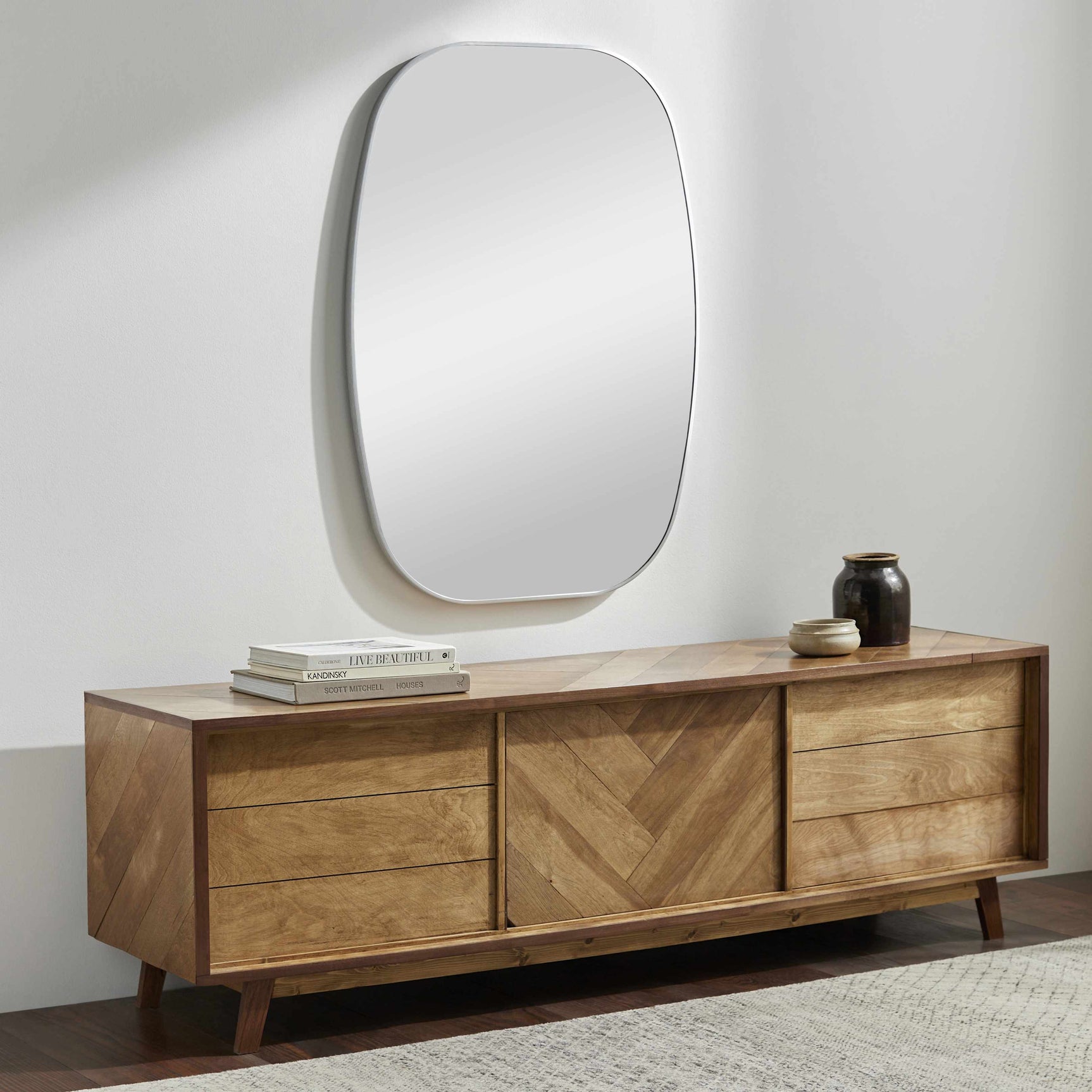 Kopparberg Metallic Silver Gold Frame Round Mirror - Ornate Home