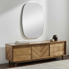 Kopparberg Metallic Silver Gold Frame Round Mirror - Ornate Home
