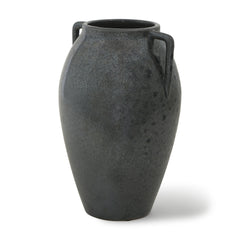 Kora Gray Medium Dark Metallic Double Ear Vase - Ornate Home
