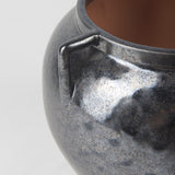 Kora Gray Short Dark Metallic Double Ear Vase - Ornate Home