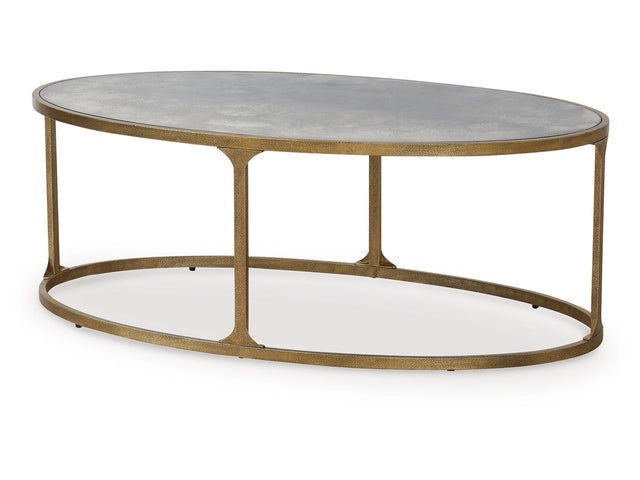 Korajane Antique Gold Oval Cocktail Table (Online Special Price) - Ornate Home