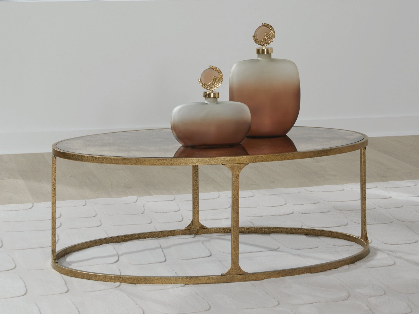 Korajane Antique Gold Oval Cocktail Table (Online Special Price) - Ornate Home