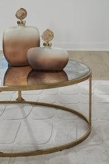 Korajane Antique Gold Oval Cocktail Table (Online Special Price) - Ornate Home