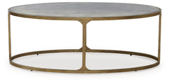 Korajane Antique Gold Oval Cocktail Table - Ornate Home