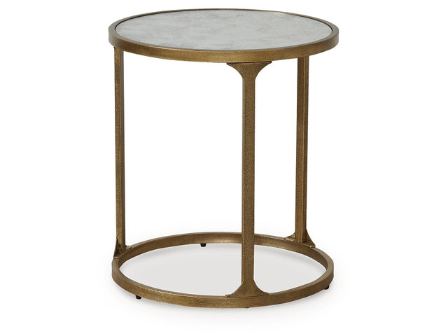 Korajane Antique Gold Round End Table - Ornate Home