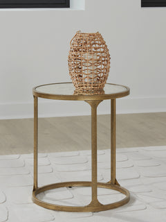 Korajane Antique Gold Round End Table - Ornate Home