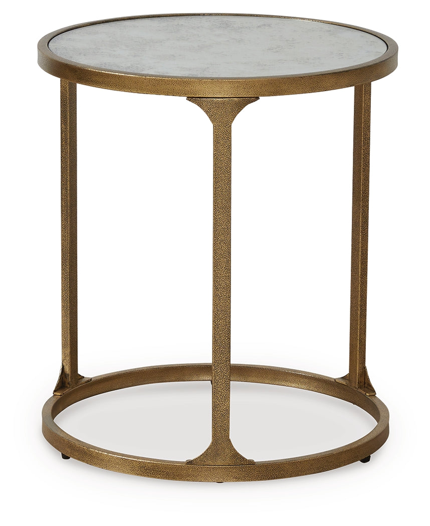 Korajane Antique Gold Round End Table - Ornate Home