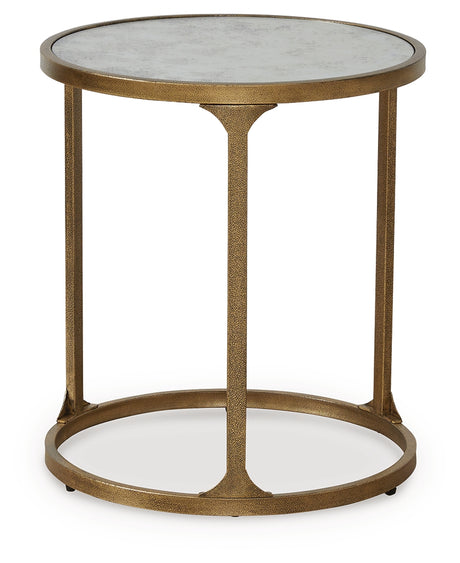 Korajane Antique Gold Round End Table - Ornate Home
