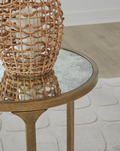 Korajane Antique Gold Round End Table - Ornate Home