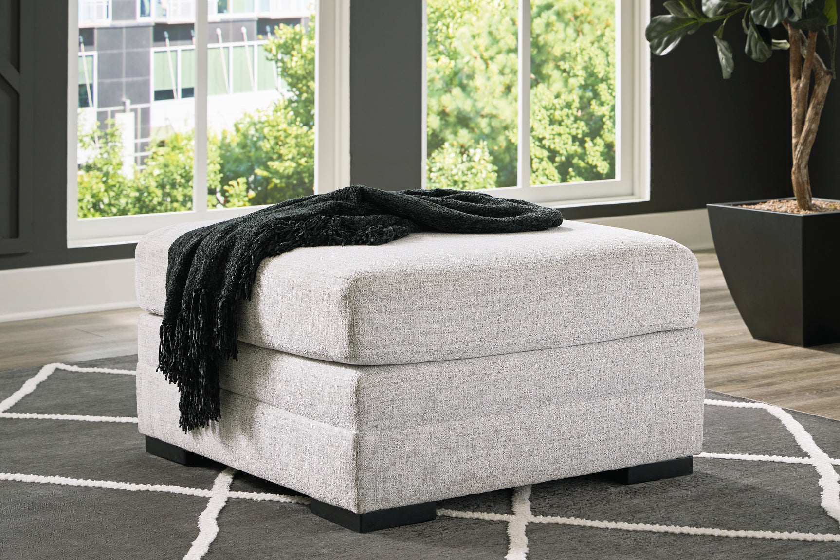 Koralynn Stone 3-Piece Sectional and Oversized Accent Ottoman - Ornate Home