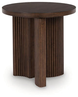 Korestone Brown Round End Table - Ornate Home