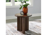 Korestone Brown Round End Table - Ornate Home