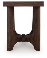 Korestone Dark Brown Rectangular End Table - Ornate Home