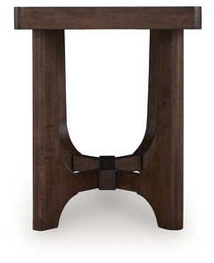 Korestone Dark Brown Rectangular End Table - Ornate Home