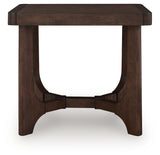 Korestone Dark Brown Rectangular End Table - Ornate Home