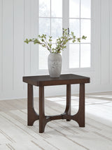 Korestone Dark Brown Rectangular End Table - Ornate Home