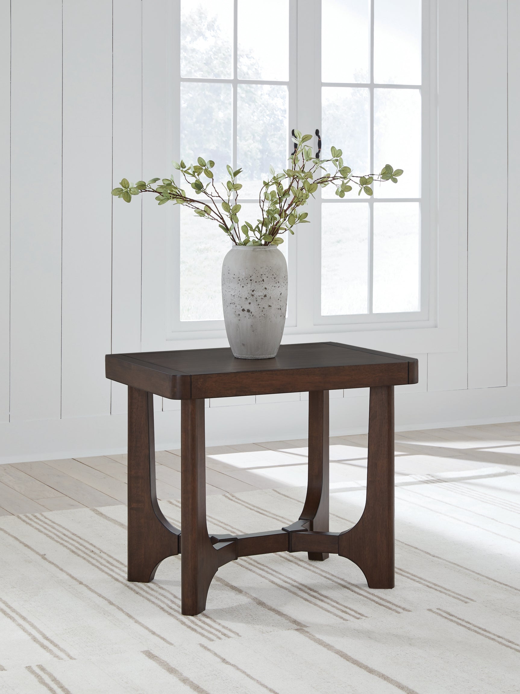 Korestone Dark Brown Rectangular End Table - Ornate Home