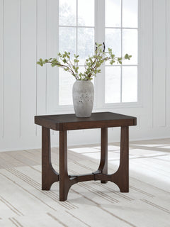 Korestone Dark Brown Rectangular End Table - Ornate Home