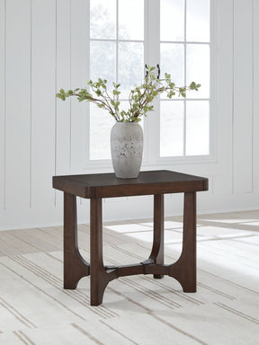 Korestone Dark Brown Rectangular End Table - Ornate Home