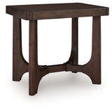 Korestone Dark Brown Rectangular End Table - Ornate Home