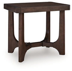 Korestone Dark Brown Rectangular End Table - Ornate Home