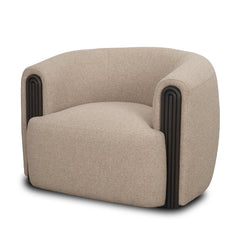 Kornelia Mushroom Textured Fabric Barrel Accent Chair