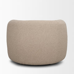 Kornelia Mushroom Textured Fabric Barrel Accent Chair