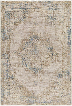 Kosta Beige & Blue Medallion Area Rug - Clearance - Ornate Home