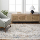 Kosta Beige & Blue Medallion Area Rug - Clearance - Ornate Home