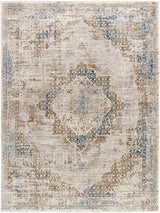 Kosta Beige & Blue Medallion Area Rug - Clearance - Ornate Home