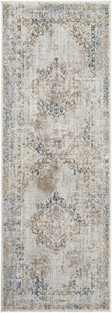 Kosta Beige & Blue Medallion Area Rug - Clearance - Ornate Home