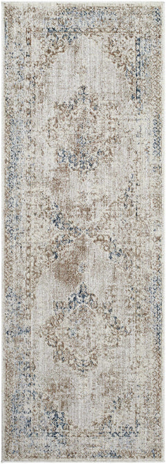 Kosta Beige & Blue Medallion Area Rug - Clearance - Ornate Home