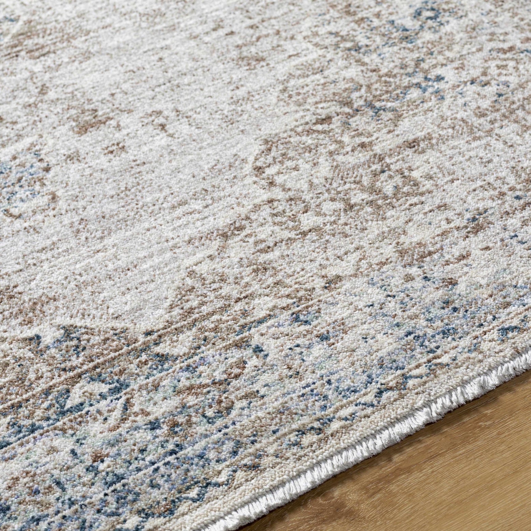 Kosta Beige & Blue Medallion Area Rug - Clearance - Ornate Home