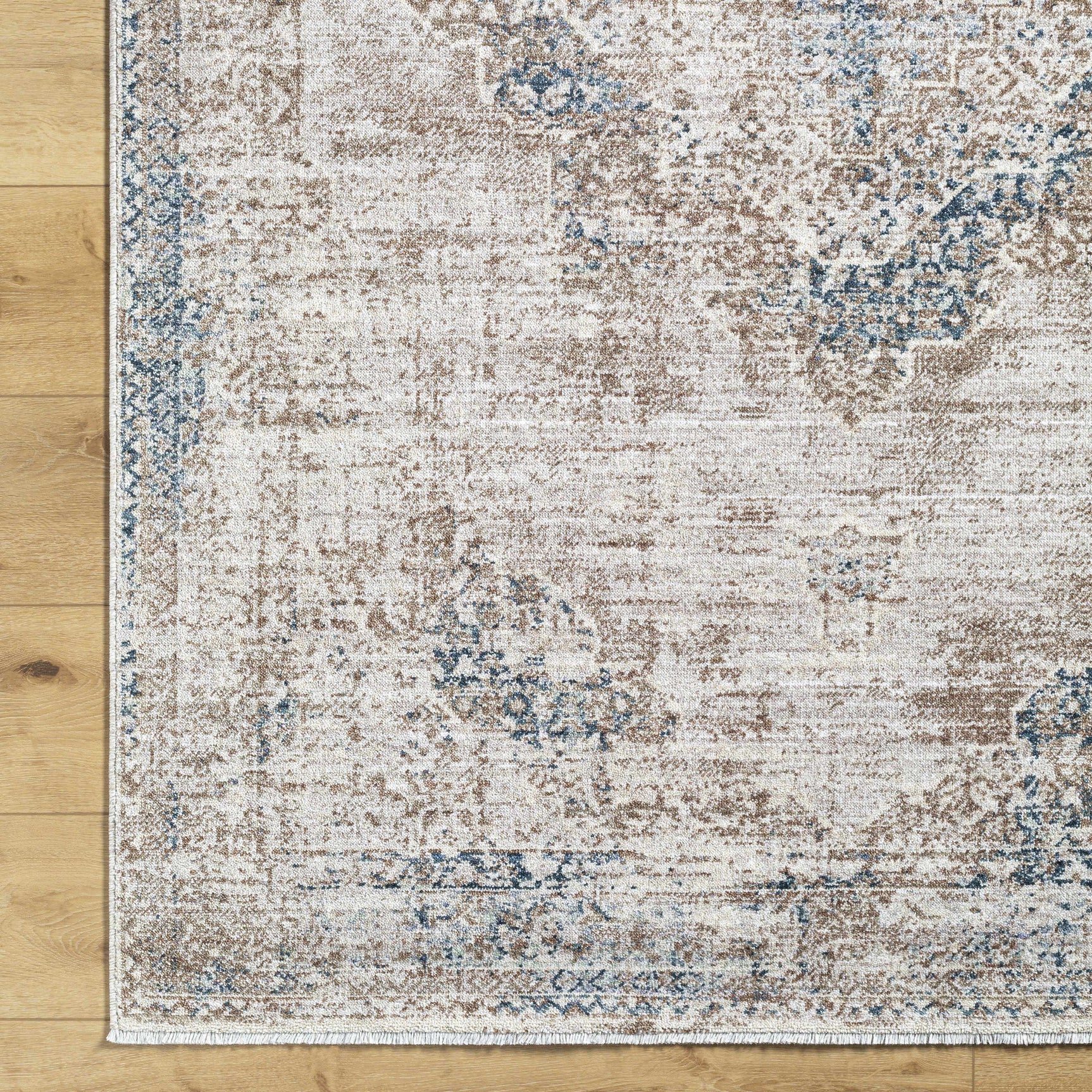 Kosta Beige & Blue Medallion Area Rug - Clearance - Ornate Home