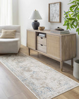 Kosta Beige & Blue Medallion Area Rug - Clearance - Ornate Home