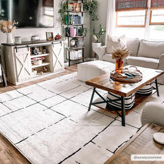 Koume Beige Maze Area Rug - Ornate Home