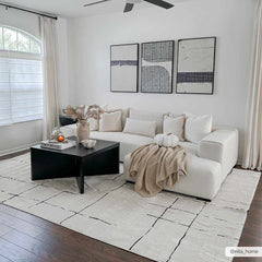 Koume Beige Maze Area Rug - Ornate Home