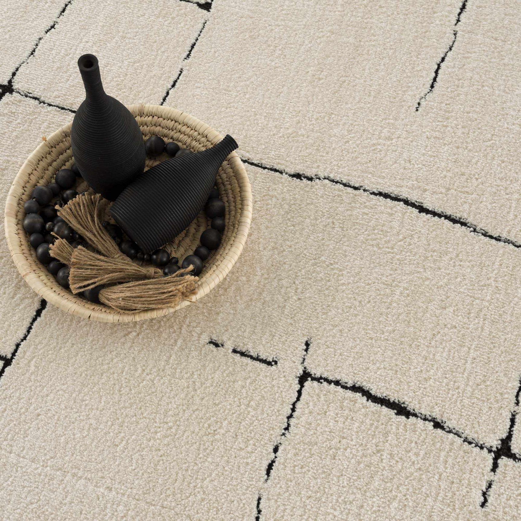 Koume Beige Maze Area Rug - Ornate Home