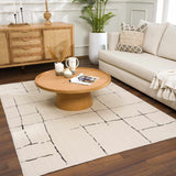 Koume Beige Maze Area Rug - Ornate Home