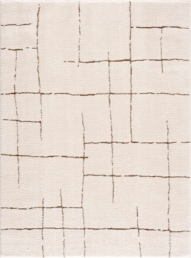 Koume Ivory & Brown Area Rug - Ornate Home