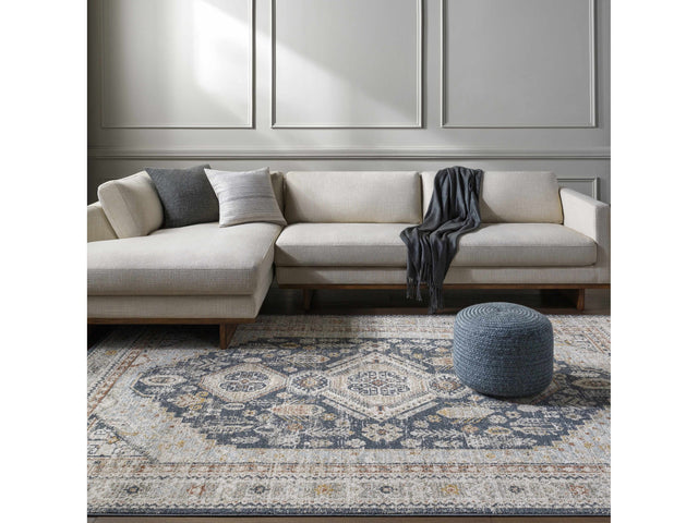 Kouta Beige & Navy Area Rug - Ornate Home
