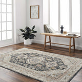 Kouta Beige & Navy Area Rug - Ornate Home