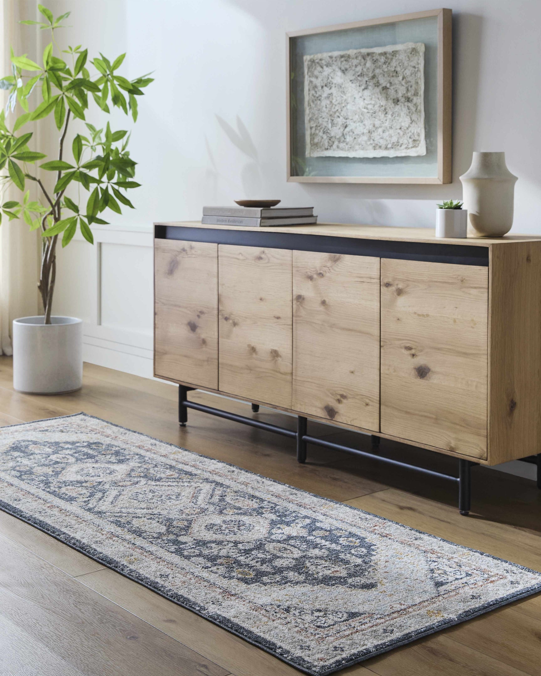 Kouta Beige & Navy Area Rug - Ornate Home