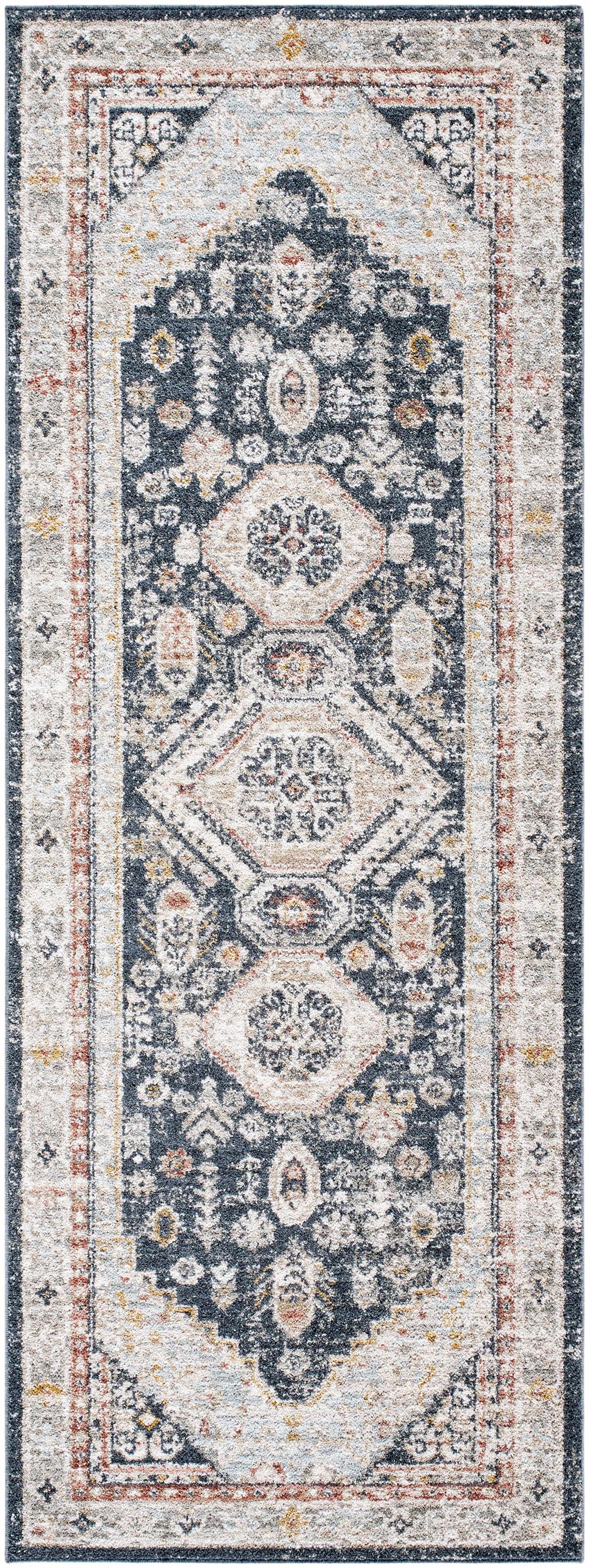 Kouta Beige & Navy Area Rug - Ornate Home