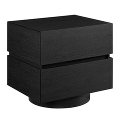 Koval Black Floating Pedestal 2-Drawer Nightstand - Ornate Home