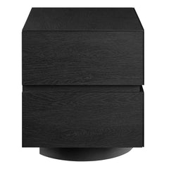 Koval Black Floating Pedestal 2-Drawer Nightstand - Ornate Home