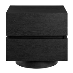 Koval Black Floating Pedestal 2-Drawer Nightstand - Ornate Home