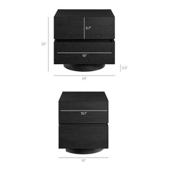 Koval Black Floating Pedestal 2-Drawer Nightstand - Ornate Home
