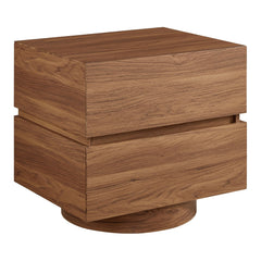 Koval Walnut Floating Pedestal 2-Drawer Nightstand - Ornate Home