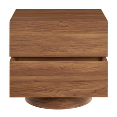 Koval Walnut Floating Pedestal 2-Drawer Nightstand - Ornate Home